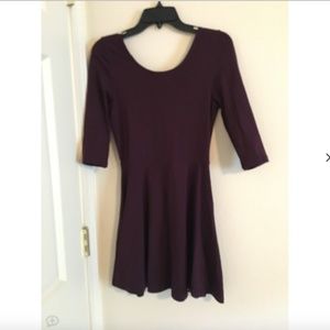 Express Maroon Skater Dress